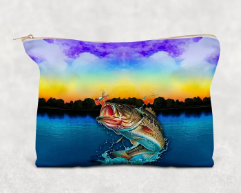 Fishing   Printed Canvas Zipper Bag