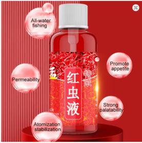 60ML Liquid Blood Worm Scent Fish Attractant Concentrated Red Worm Liquid Fish Bait Additive Perch Catfish Fishing Accessories