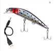 Simulated Fishing Lures Bait Electric Life-like Vibrate Fishing Lures USB Rechargeable Flashing LED Light Throw Luminous Bait