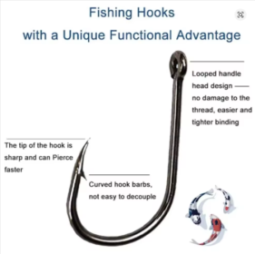 300PCS Small High-Carbon Steel Barbed Fishing Hooks with Holes, 10 Specifications of Fishing Hooks, Portable Boxed Hooks