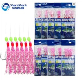 10pcs/bag Mackerel Feathers Noctilucine Bass Cod Freshwater Fishing Rigs Sea Tackle Treble Fishing Lures Sabiki Rigs