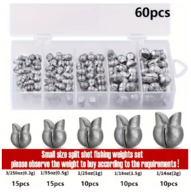 60/120pcs Fishing Weights Kit