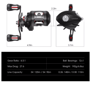 Lixada 12+1 Ball Bearings Baitcasting Reel Fishing Fly High Speed Fishing Reel with Magnetic Brake System