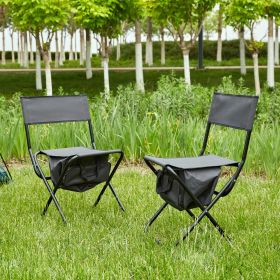 cam2-piece Folding Outdoor Chair with Storage Bag, Portable Chair for indoor, Outdoor Camping, Picnics and Fishing,Grey