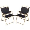 Outsunny 2 Pack Folding Camping Chair, Lightweight & Portable Beach Chairs Armchairs, Perfect for Festivals, Fishing, Picnic and Hiking, Black