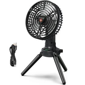 Foldable Camping Fan with Emergency Power Bank 270° Oscillating Rechargeable Tripod Fan