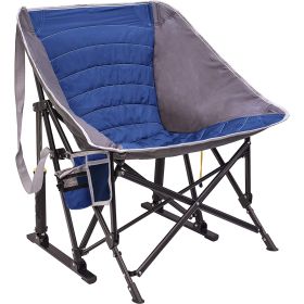 Outdoor Portable Folding Camping Rocking Chair Foldable Heavy Duty Collapsible Lawn Rocker for Adults for Patio; Deck; Porch;  Beach;  Concert; S