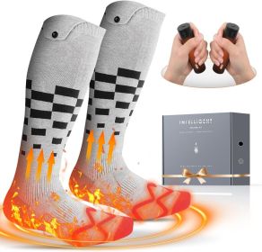 Heated Set Rechargeable - Heated Socks and Hand Warmers for Men - 2 Packs 6000mAh Electric Foot Warmers - Gifts for Camping, Hunting, Fishing and Outd