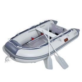VEVOR Inflatable Dinghy Boat, 4-Person Transom Sport Tender Boat, with Marine Wood Floor and Adjustable Aluminum Bench, 1000 lbs Inflatable Fishing Bo