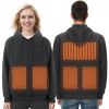 VEVOR Heated Hoodie Sweatshirt Unisex with Battery for Men & Women S Size Black