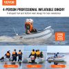 VEVOR Inflatable Dinghy Boat, 4-Person Transom Sport Tender Boat, with Marine Wood Floor and Adjustable Aluminum Bench, 1000 lbs Inflatable Fishing Bo