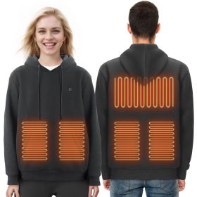 VEVOR Heated Hoodie Sweatshirt Unisex with Battery for Men & Women XXXL Black