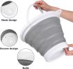 Collapsible Bucket with Handle, 10L (2.6 Gallon) Foldable Portable Plastic Mop Cleaning Bucket Household Water Supplies for Indoor Outdoor Camping Fis