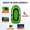 VEVOR Inflatable Boat, 2-Person Inflatable Fishing Boat, Strong PVC Portable Boat Raft Kayak, Includes 45.6 in Aluminum Oars, High-Output Pump and Fis