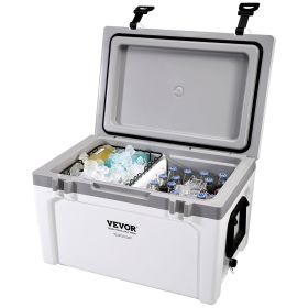 VEVOR Insulated Portable Cooler, 52 qt, Holds 50 Cans, Ice Retention Hard Cooler with Heavy Duty Handle, Ice Chest Lunch Box for Camping, Beach, Picni