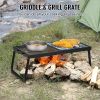 VEVOR Folding Campfire Grill, Heavy Duty Steel Mesh Grate, 22.4" Portable Camping Grates Over Fire Pit, Camp Fire Cooking Equipment with Legs Carrying