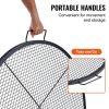 VEVOR X-Marks Fire Pit Grill Grate, Round Cooking Grate, Heavy Duty Steel Campfire BBQ Grill Grid with Handle and Support X Wire, Portable Camping Coo