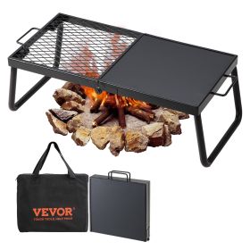 VEVOR Folding Campfire Grill, Heavy Duty Steel Mesh Grate, 22.4" Portable Camping Grates Over Fire Pit, Camp Fire Cooking Equipment with Legs Carrying
