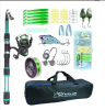 1.8m 2.1M Fishing Rod and Reel Line Lure Set Carbon Fiber Telescopic Fishing Rod 5.2:1BB Spinning Reel for Saltwater Freshwater