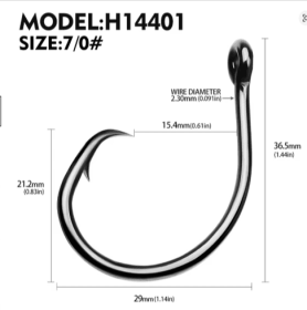 10pcs Circle Barbed Octopus Hooks (size: 4)