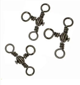 10pcs/lot 3 Way Fishing Swivels Connector Bearing Barrel Rolling Hooks (size/color: 12)