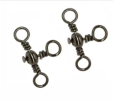 10pcs/lot 3 Way Fishing Swivels Connector Bearing Barrel Rolling Hooks