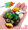 2.5cm/3g Mini Thunder Frog Soft Fishing Lures Artificial Bait Fishing Wobbler Silicone Baits with Metal Glitter Frog Lure Trout
