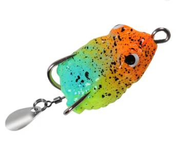 2.5cm/3g Mini Thunder Frog Soft Fishing Lures Artificial Bait Fishing Wobbler Silicone Baits with Metal Glitter Frog Lure Trout (Color: 1)