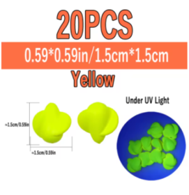 20pcs Fishing Foam Float Fishing Bobber Buoys Walleye Spin Floats (Color: 20pc Yellow)