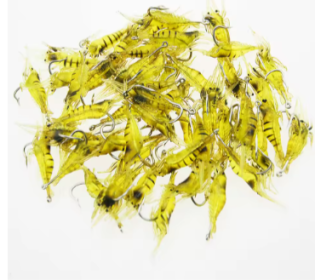 4/10PCS Fake Shrimp Road Bait with Hooks (size/color: yellow10pcs)