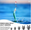 50/100Pcs Removable Split Shot Fishing Weights