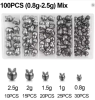 50/100Pcs Removable Split Shot Fishing Weights