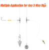 50PCS/Bag Fishing Accessories Black Nickel Plating Three-Prong Connector T-Swivel Sub-Line Splitter Outdoor Fishing Bazi Ring