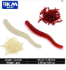 50Pcs Soft Plastic Worms Lure 3.5cm Silicone Swimbait Shad Grub Worm Bait Lifelike Fake Earthworm Bloodworm Artificial Bait Bass