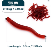 50Pcs Soft Plastic Worms Lure 3.5cm Silicone Swimbait Shad Grub Worm Bait Lifelike Fake Earthworm Bloodworm Artificial Bait Bass