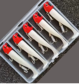 5pcs 24g/105mm Artificial soft Bait Lumious/Glow Mackerel Sea Bullet Bass Snapper Fishing Lure Wobblers Swimbait Jigging Baits (size/color: B24g)