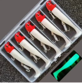 5pcs 24g/105mm Artificial soft Bait Lumious/Glow Mackerel Sea Bullet Bass Snapper Fishing Lure Wobblers Swimbait Jigging Baits (size/color: C24g)