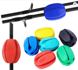 6pcs Fishing Rod Holder Straps (Color: 6pcs Black)