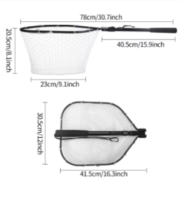 Fishing Landing Net Aluminum Alloy Durable Telescoping Extend to 190cm/130cm/55cm Folding Mesh Safe Fish Catching Releasing (size/color: 78cm Fishing Net)