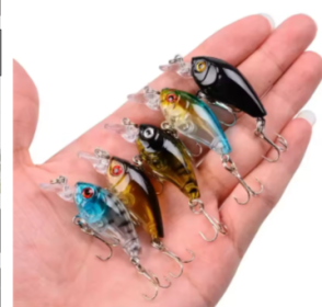 8pcs Crank Bait Minnow Fishing Lure Set Floating Artificial Bait Topwater Fishing Bait (Color: Color-A)