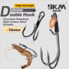 9KM Live Shrimp Hooks 10~15Pcs Double Hook Live Shrimp Holder Hook Corrosion Resistant for Saltwater Freshwater