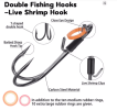 9KM Live Shrimp Hooks 10~15Pcs Double Hook Live Shrimp Holder Hook Corrosion Resistant for Saltwater Freshwater