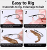 9KM Live Shrimp Hooks 10~15Pcs Double Hook Live Shrimp Holder Hook Corrosion Resistant for Saltwater Freshwater