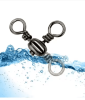 50PCS/Bag Fishing Accessories Black Nickel Plating Three-Prong Connector T-Swivel Sub-Line Splitter Outdoor Fishing Bazi Ring