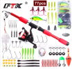 FTK 1.8/2.1m Telescopic Fishing Rod Reel Combo Full Kit Carbon Fiber Rod Pole Spinning Reel Fishing Bag Case Pesca Gear Set