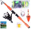 FTK 1.8/2.1m Telescopic Fishing Rod Reel Combo Full Kit Carbon Fiber Rod Pole Spinning Reel Fishing Bag Case Pesca Gear Set