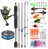 Sougayilang Lure Fishing Combo 5 Sections Carbon Fiber Fishing Rod with 1000-3000 Spinning Reel with Fishing Line Accessories