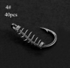 Ackibbik 40pcs/set Carp Fish Hooks with Spring Cage
