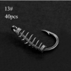 Ackibbik 40pcs/set Carp Fish Hooks with Spring Cage