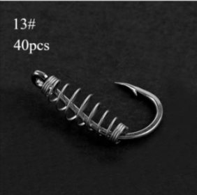 Ackibbik 40pcs/set Carp Fish Hooks with Spring Cage (size: 3-size 40pcs hook)